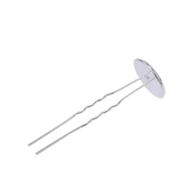 10 Silver Plated U shape Hairpin with 20mm Bezel Diy  Bobby Pins Wedding Hair Pins Hair Accessories