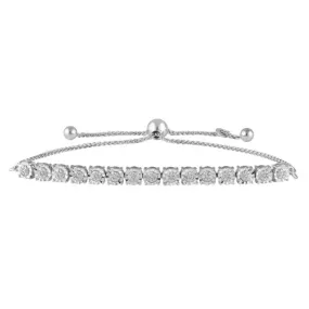 1/10 Carat Diamond Slider Tennis Bracelet in Sterling Silver