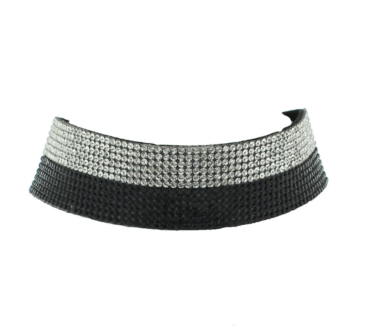 12 Row Diamante Stone Velvet Choker