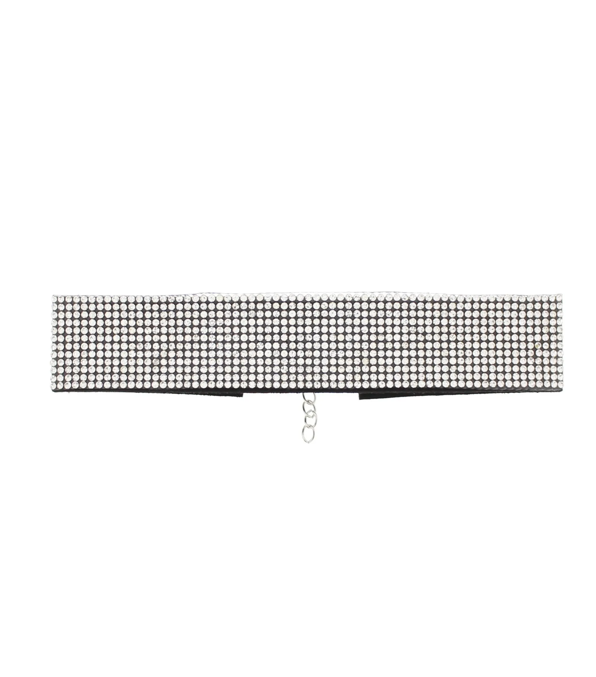 12 Row Diamante Stone Velvet Choker