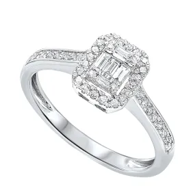 14K Baguette & Round Diamond Ring