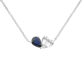 14K GOLD DIAMOND SAPPHIRE MALLORY NECKLACE