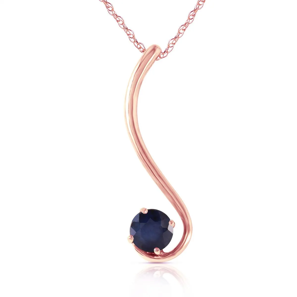 14K Solid Rose Gold Natural Sapphire Necklace Jewelry Class