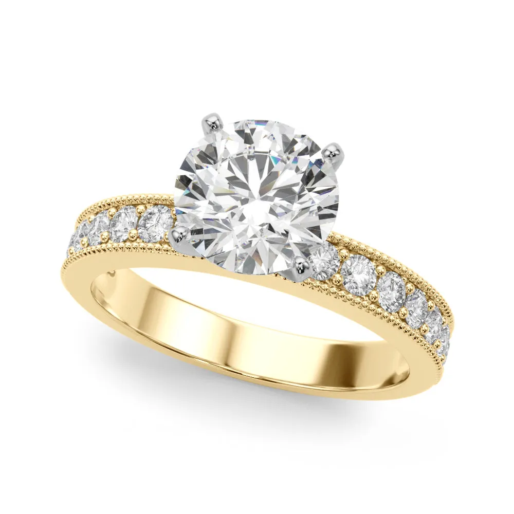 14K Top Set Vintage Engagement Ring