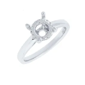 14k White Gold 0.07Ct Diamond Engagement Ring Mounting