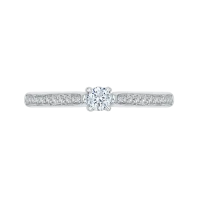 14K White Gold Round Cut Diamond Engagement Ring