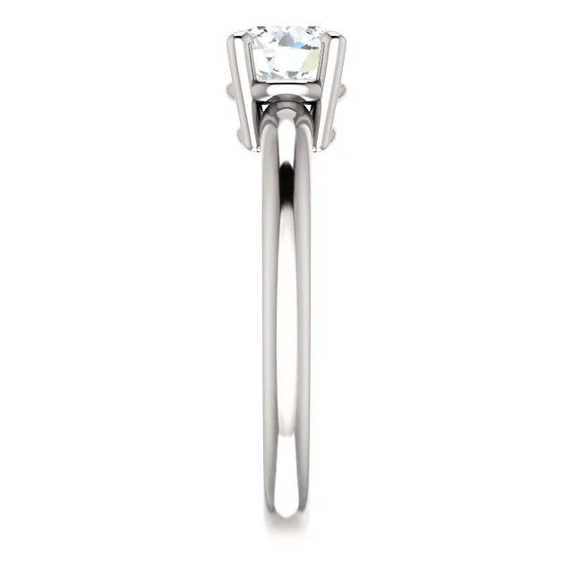 14K White Gold Round Engagement Ring 122231:496:P