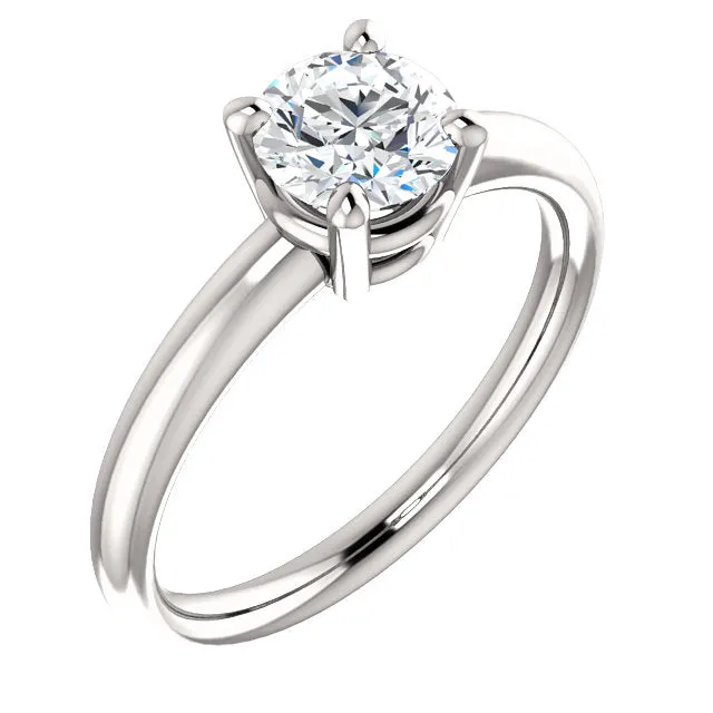 14K White Gold Round Engagement Ring 122231:496:P