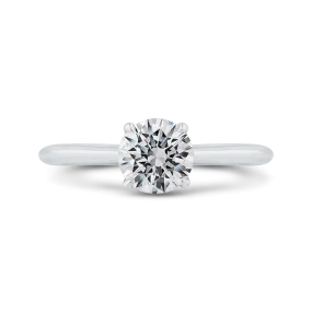 14K White Gold Solitaire Engagement Ring (Semi-Mount)