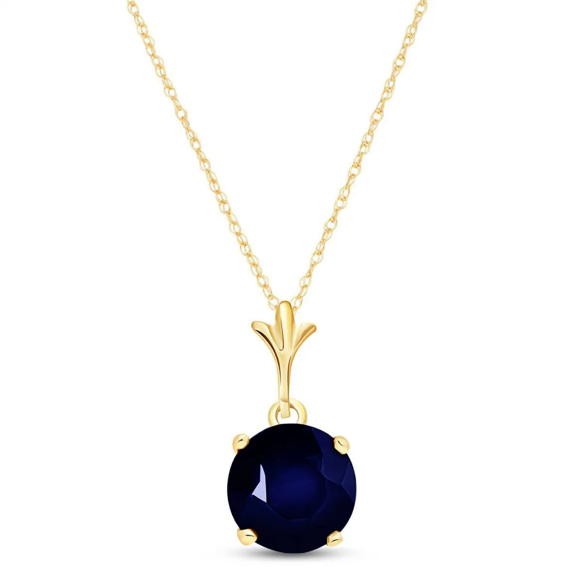 1.65 Carat 14K Solid Yellow Gold Raise You Higher Sapphire Necklace