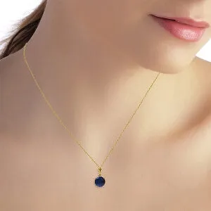 1.65 Carat 14K Solid Yellow Gold Raise You Higher Sapphire Necklace