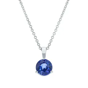 18K White Gold Sapphire Pendant Necklace