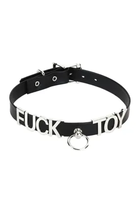 3D Steel FUCK TOY Name Collar with Bondage Ring