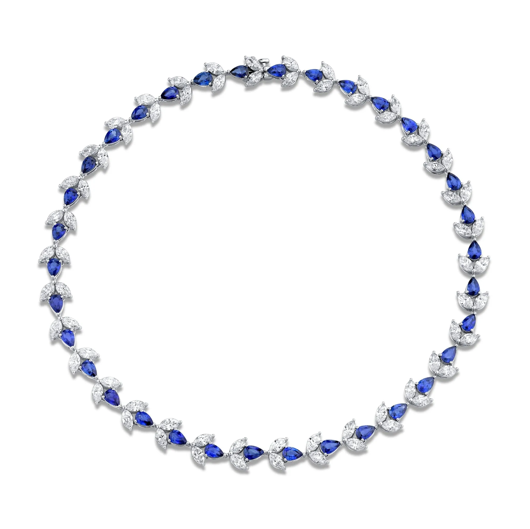 43.69 Carat Sapphire Diamond Deco Necklace