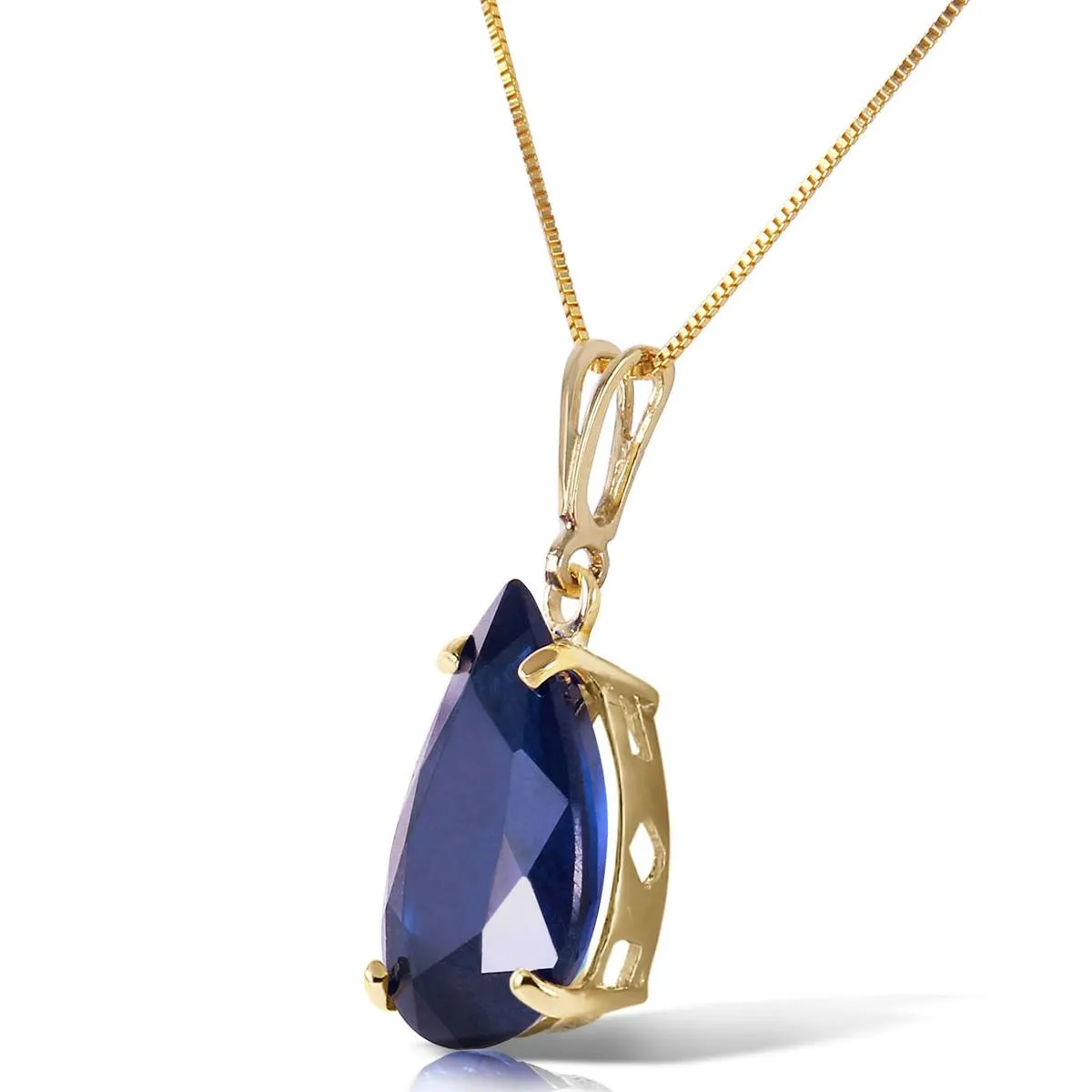 4.65 Carat 14K Solid Yellow Gold Sensual Inspiration Sapphire Necklace