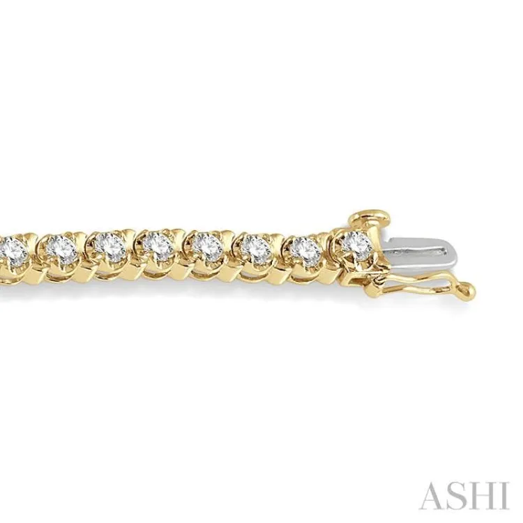 5 ctw Round Cut Diamond Tulip Bracelet in 14K Yellow Gold