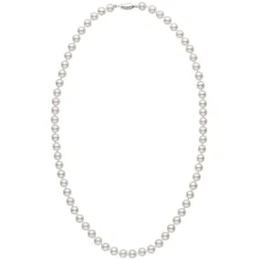 6.5-7.0 mm 22 Inch AA  White Akoya Pearl Necklace