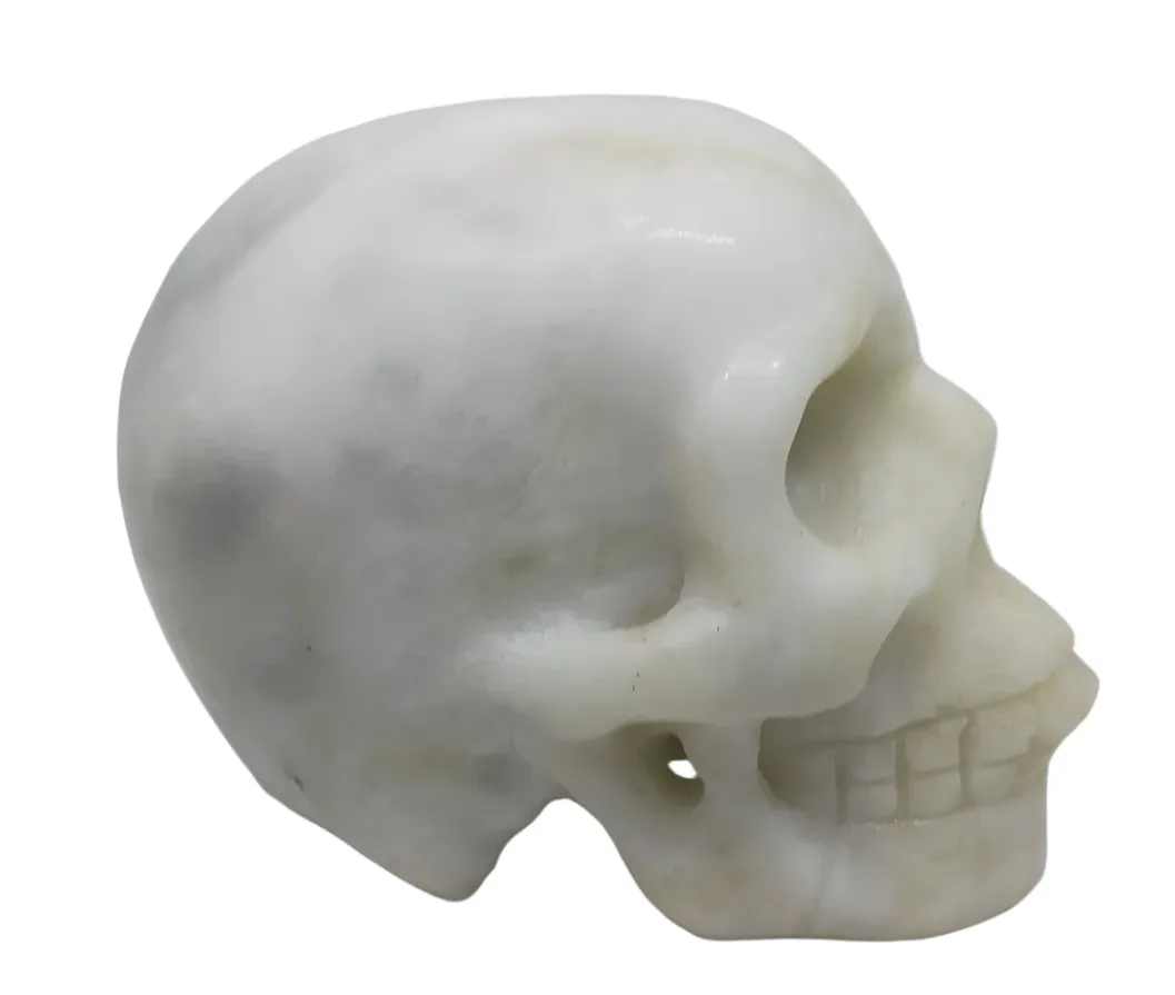 900g Pine Jade Crystal Skull