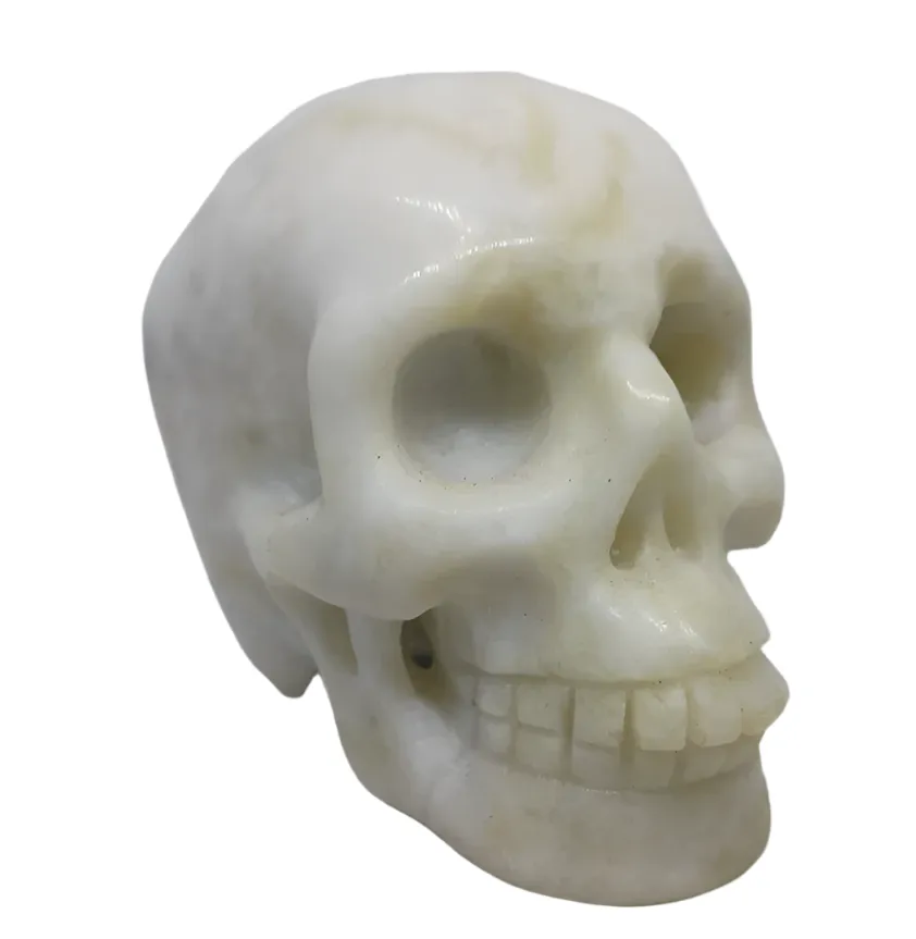 900g Pine Jade Crystal Skull