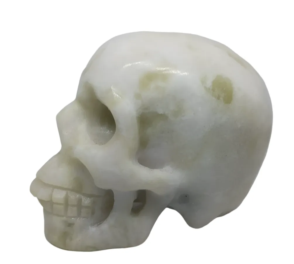 900g Pine Jade Crystal Skull