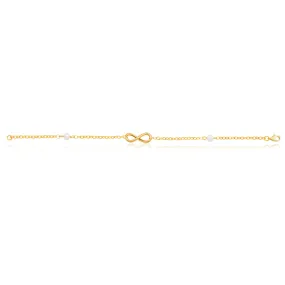 9ct Yellow Gold Freshwater Pearl Infinity Bracelet