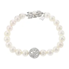 Akoya Pearl and Diamond Classic Embrace Bracelet