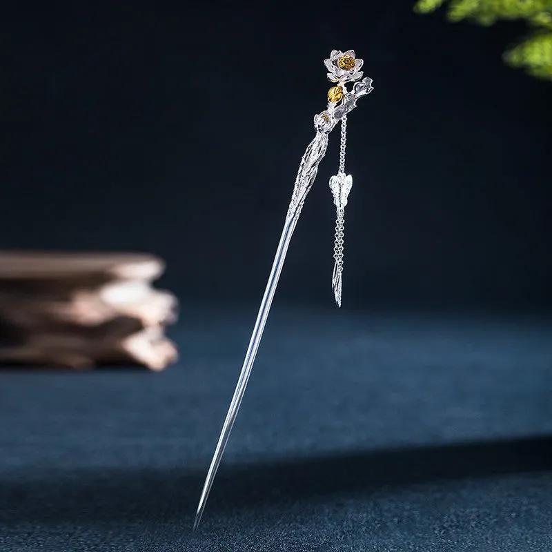 Ancient Style Twelve Flower Gods Sterling Silver Hairpin