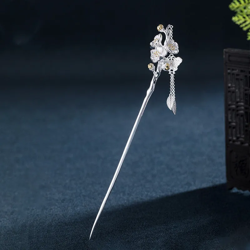 Ancient Style Twelve Flower Gods Sterling Silver Hairpin