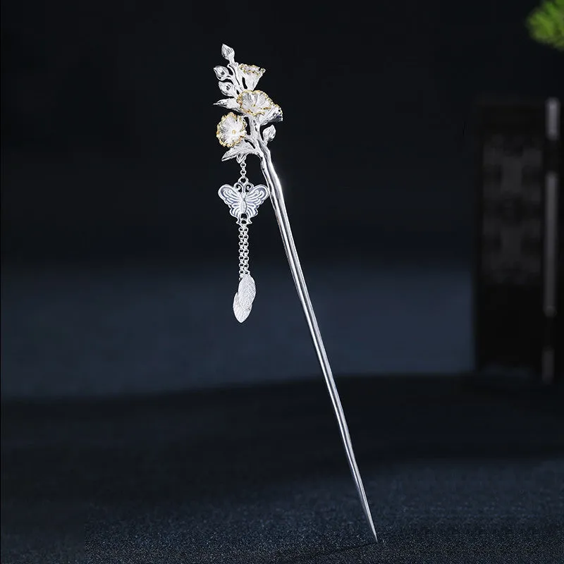 Ancient Style Twelve Flower Gods Sterling Silver Hairpin