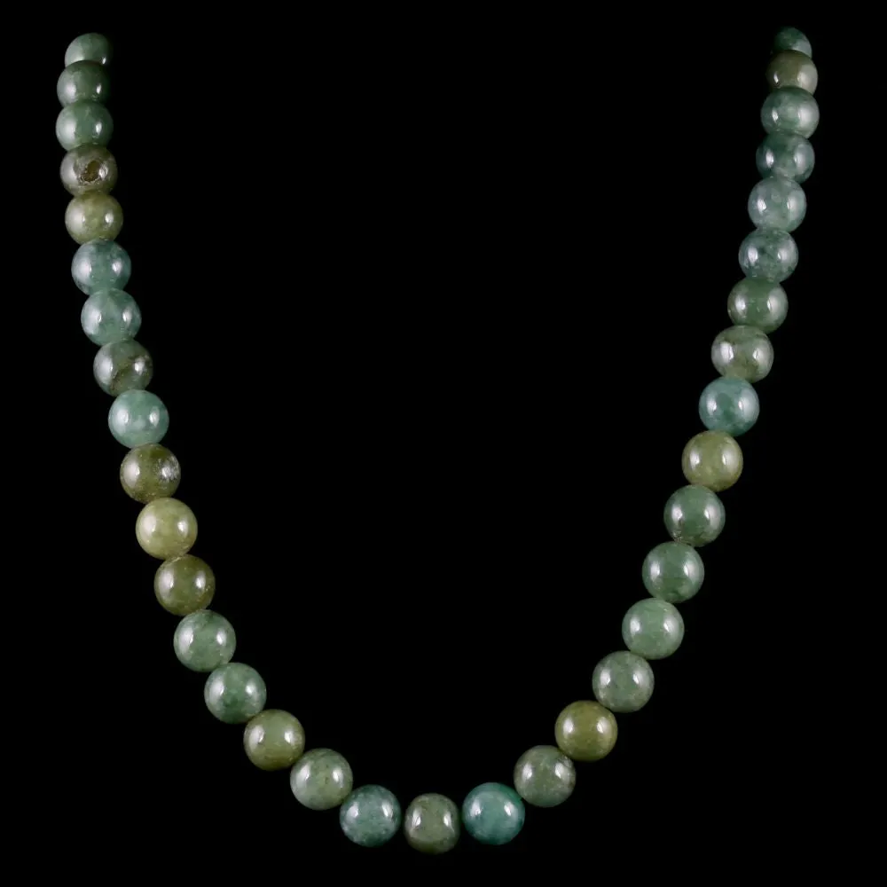 Antique Victorian Jade Necklace Circa 1900