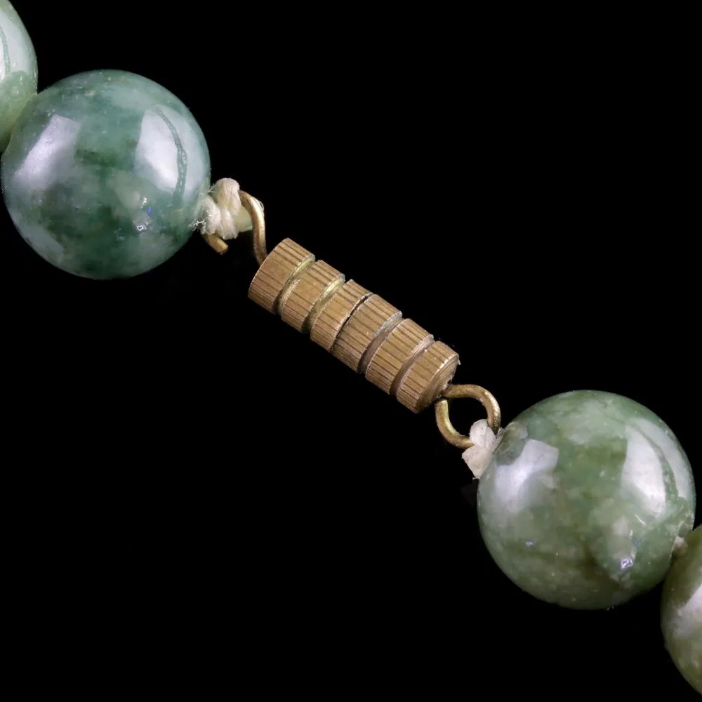 Antique Victorian Jade Necklace Circa 1900