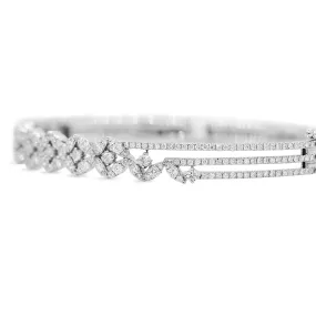 Assymetrical Diamond Bracelet in 14KT White Gold ( 1.71ct tw dia )