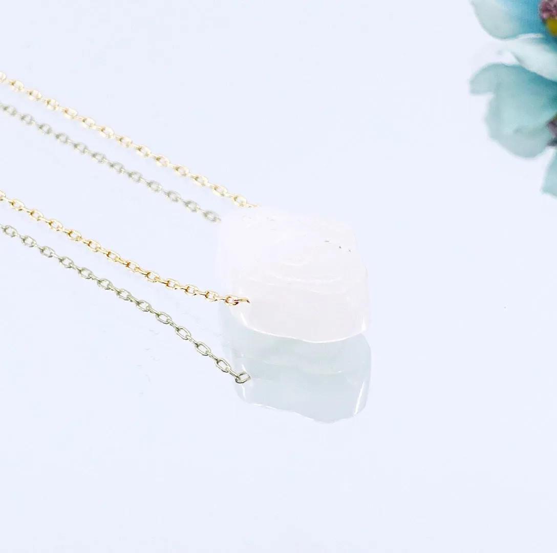 Auspicious Clouds White Jade Necklace