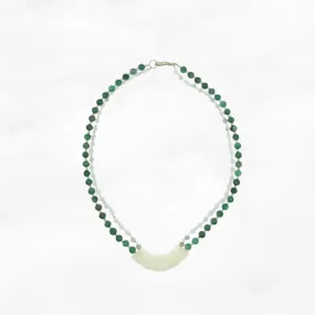 Auspicious Double Layer Green Jade Necklace