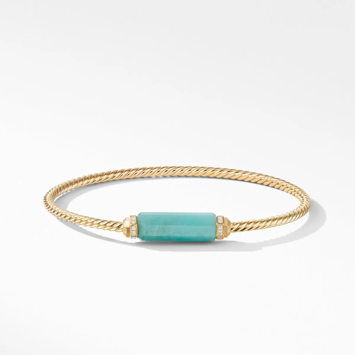 Barrels Bracelet with Diamonds and Amazonite in 18K Gold