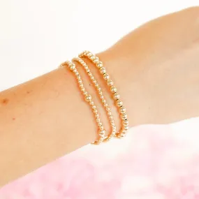 Beaded Blondes | Set of Three | Everyday Bracelet Stack in Gold