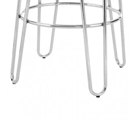 Black Faux Fur & Chrome Stool