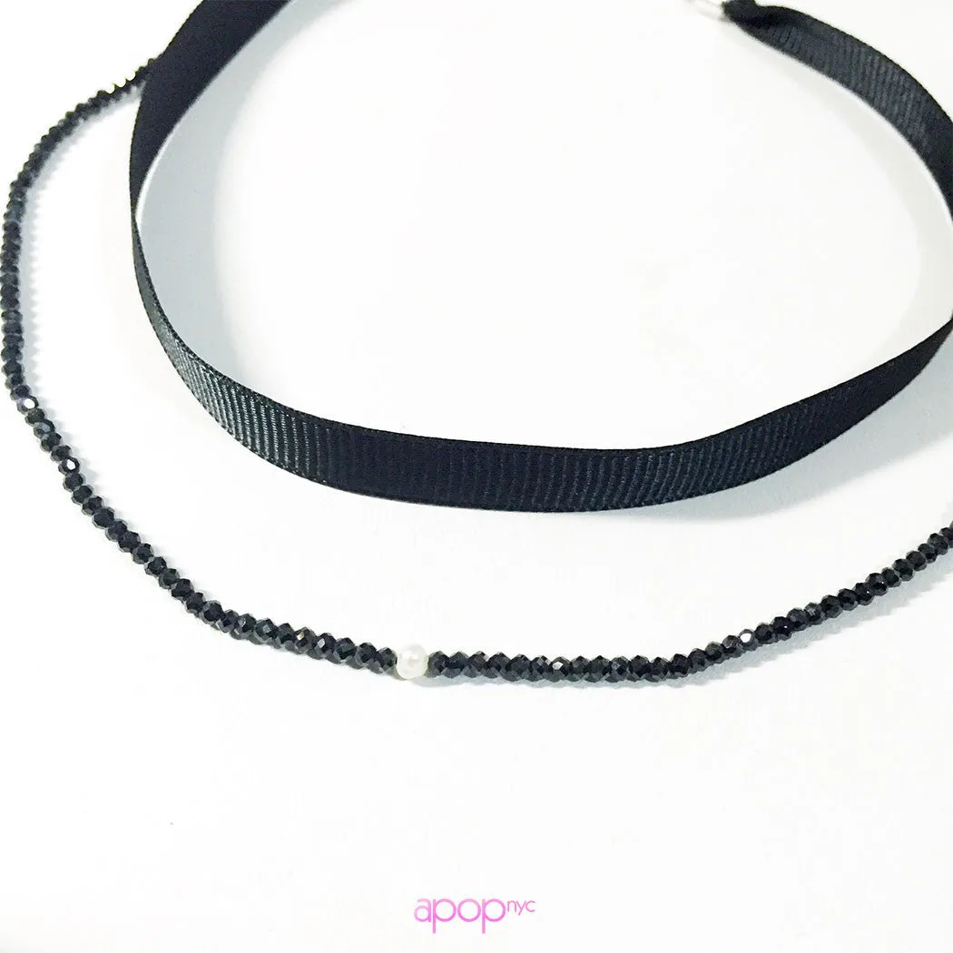 Black Leather Choker Necklace