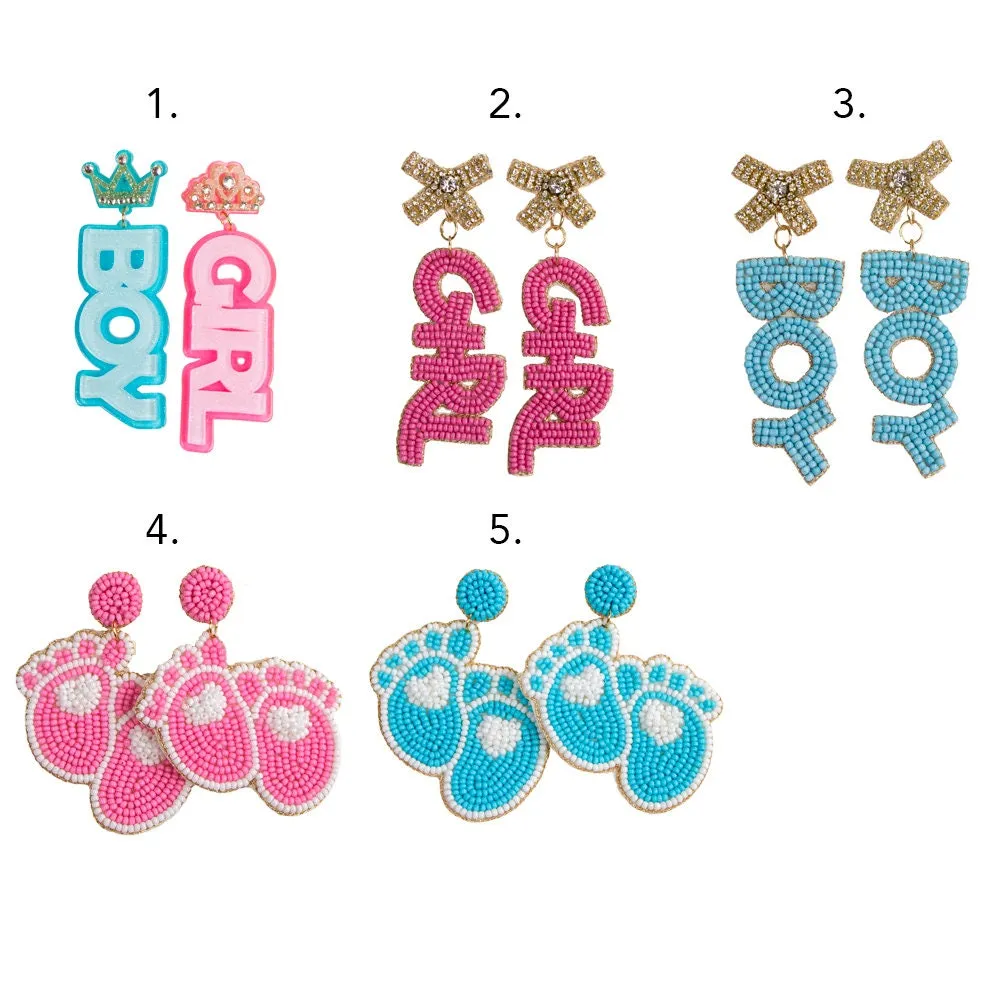 Blue Baby Feet Earrings