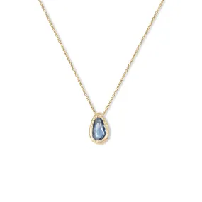 Blue Sapphire Freeform Slider Necklace