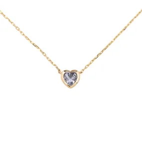 Blue Sapphire Heart Necklace 14k Gold