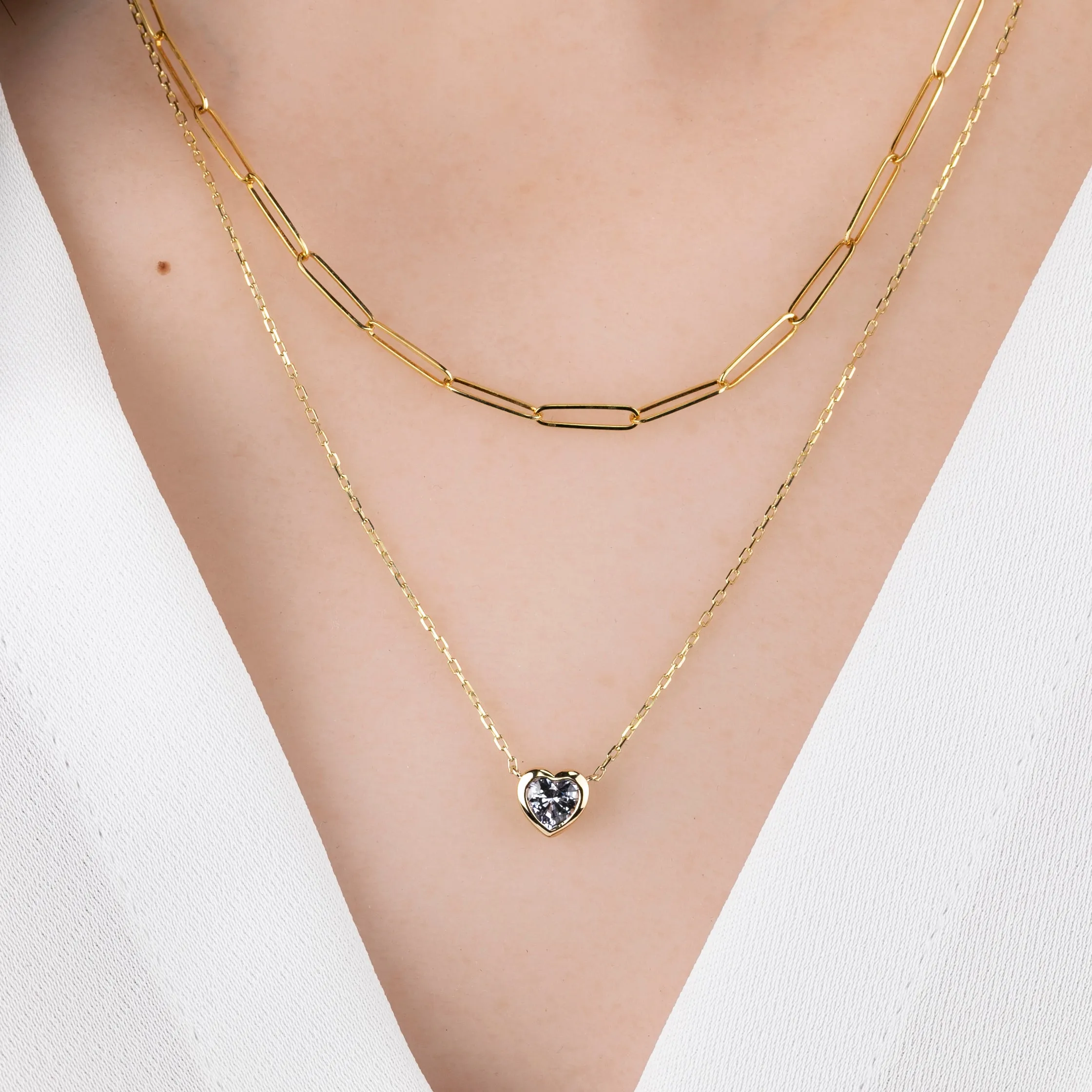 Blue Sapphire Heart Necklace 14k Gold