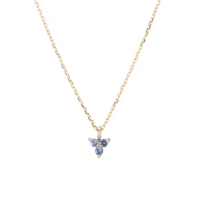 Blue Sapphire Triad Necklace (ready to ship option)*