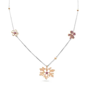 Boodles Liz Earle Pink Sapphire Pendant Necklace - 18ct White & Rose Gold