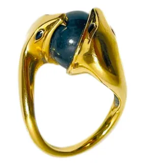 Boucheron 18k Gold & Jade Serpent Ring