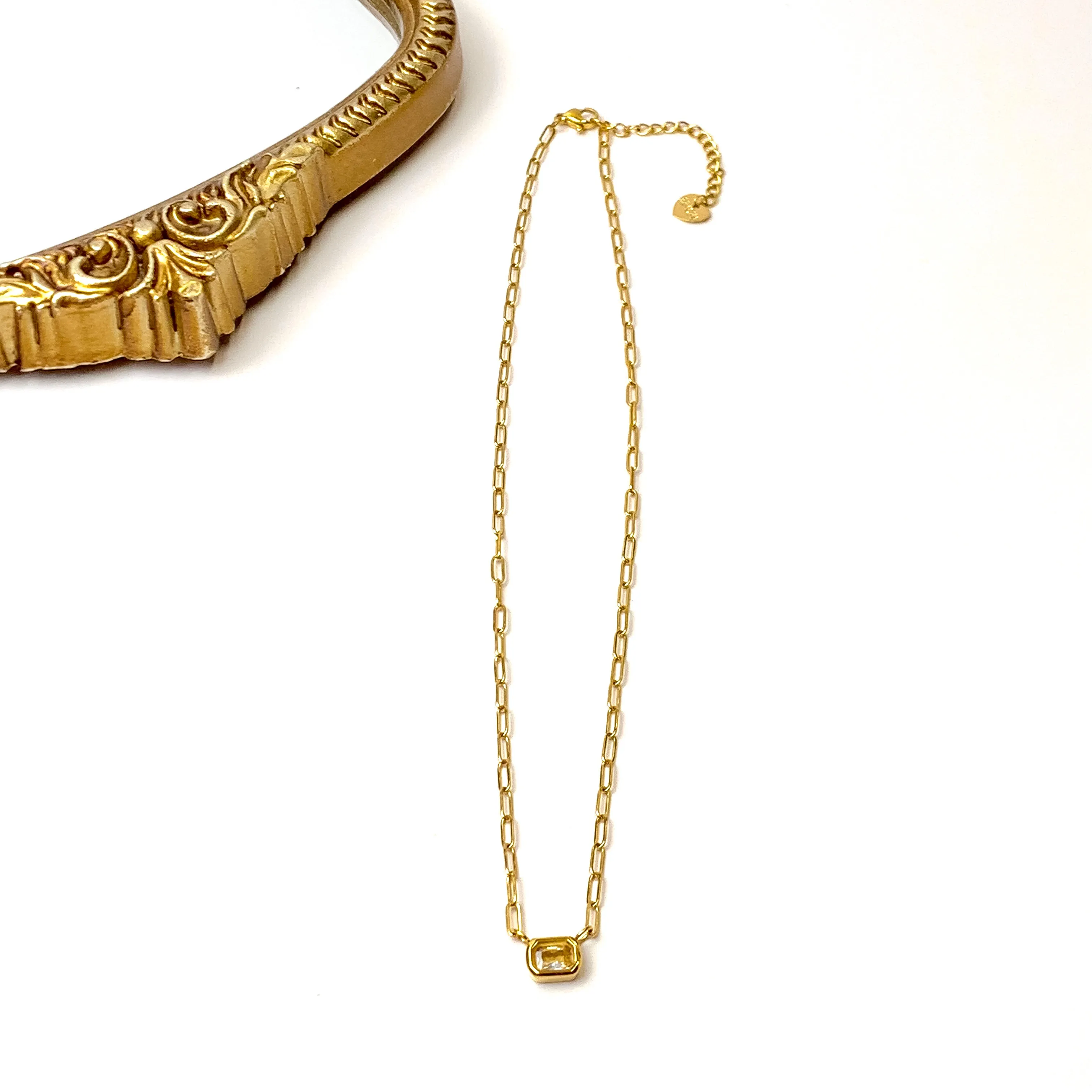 Bracha | Lori Gold Tone Necklace with CZ Crystal Charm