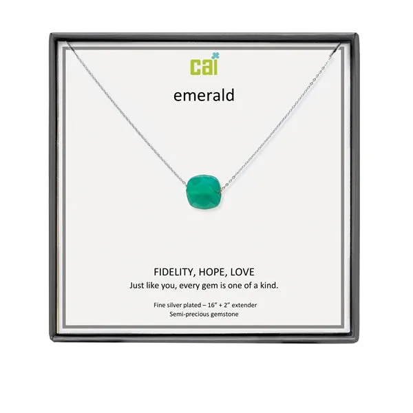 CAI Emerald Square Gemstone Necklaces