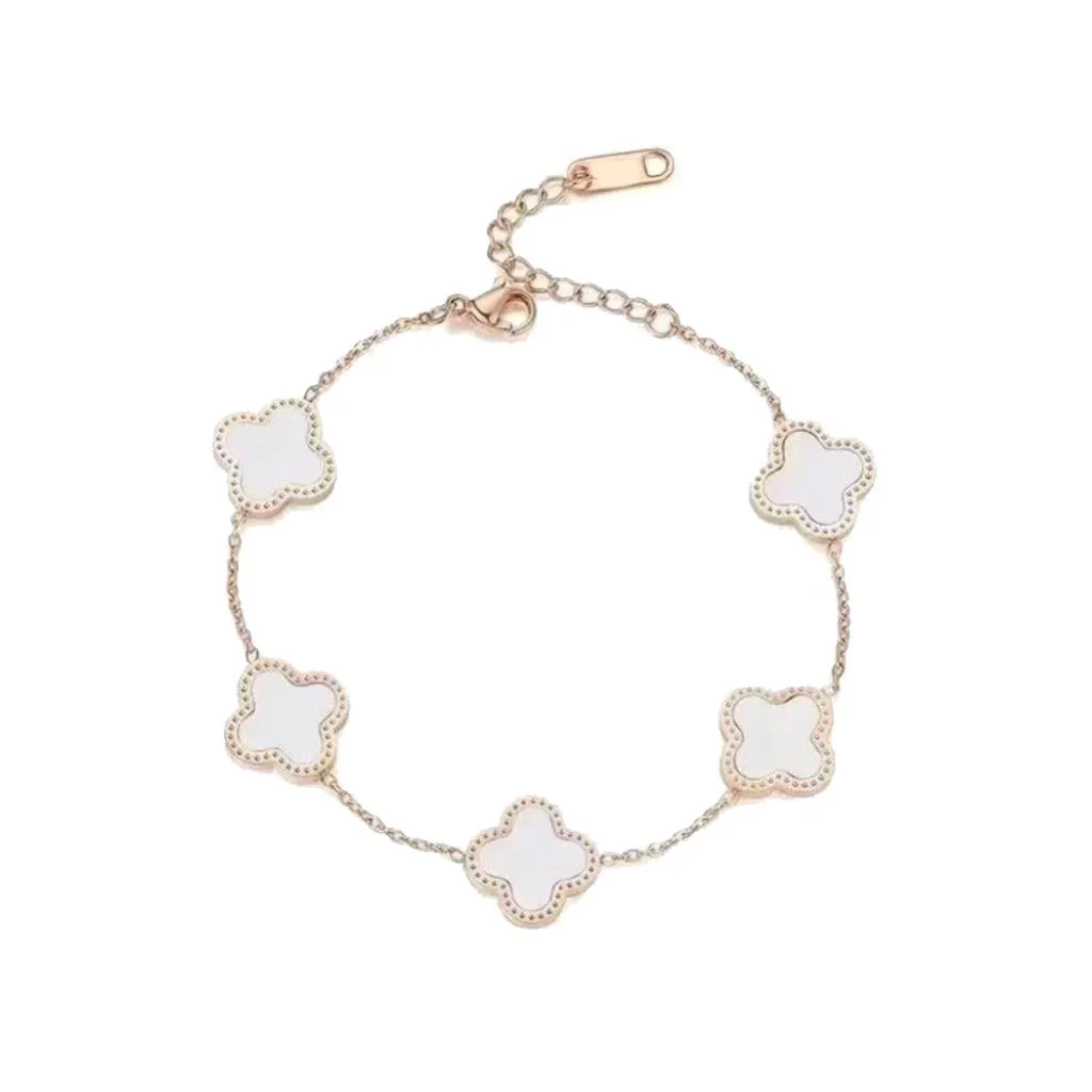 Clover Bracelet White & Gold