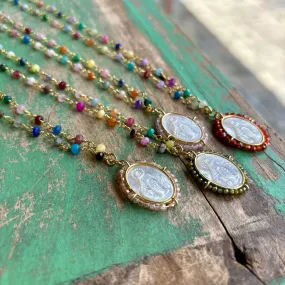 Colorful Mother of Pearl Beaded Necklace