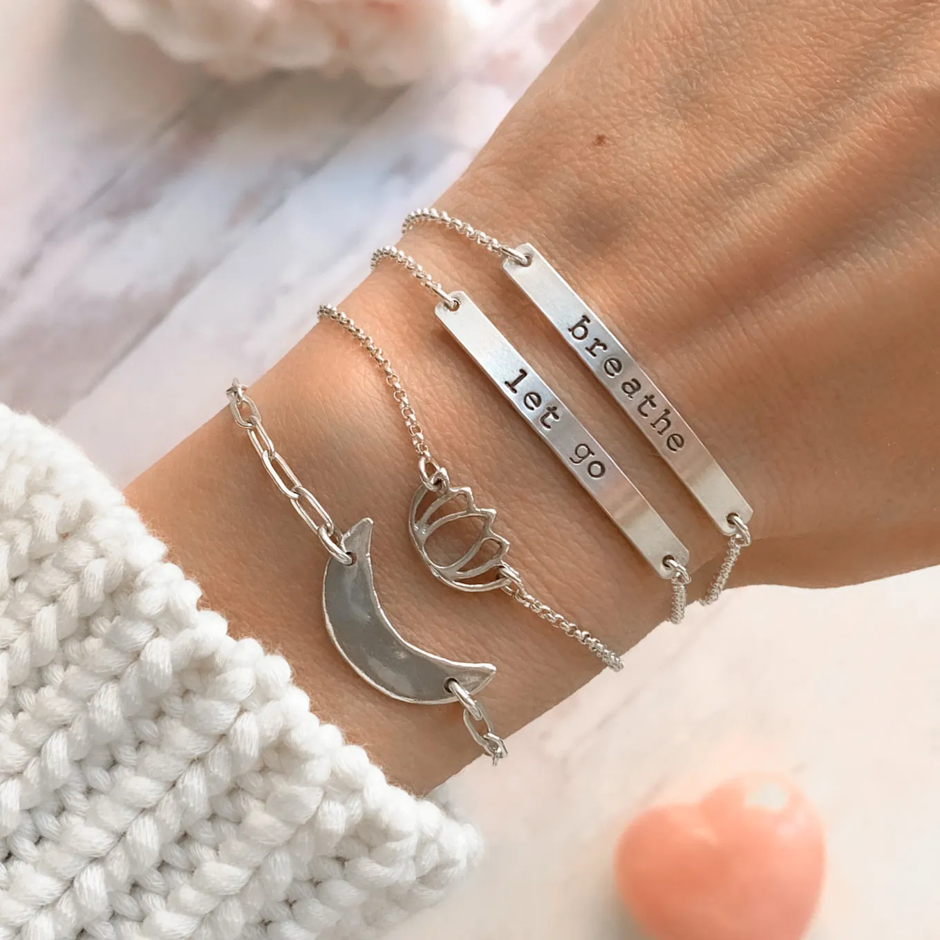 Custom Mantra Bar Bracelet | Sterling